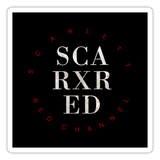 Scarlett Red Channel Sticker - white matte