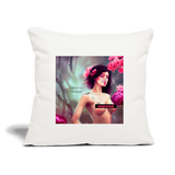 California Flowers Throw Pillow Cover 18” x 18” - natural white