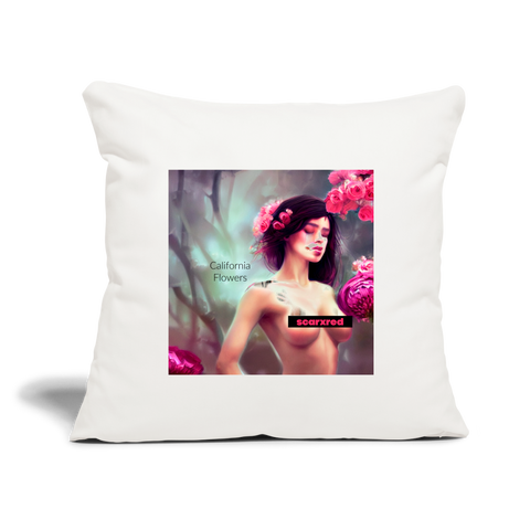 California Flowers Throw Pillow Cover 18” x 18” - natural white