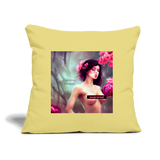 California Flowers Throw Pillow Cover 18” x 18” - washed yellow